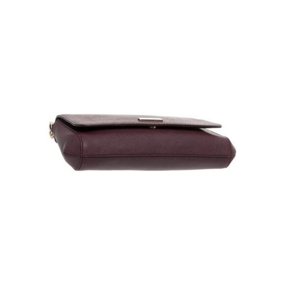 Kate Spade Burgundy Leather Crossbody Clutch Bag With Gold Chain Strap & Printed - Picture 4 of 5